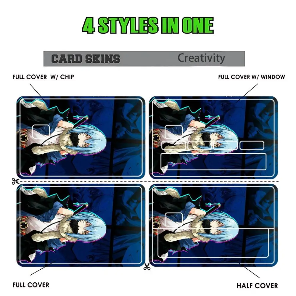 Tensei Slime Rimuru Credit Card Skin Stickers for Bank Card Bus Metro Card Sticker Waterproof Women Gift