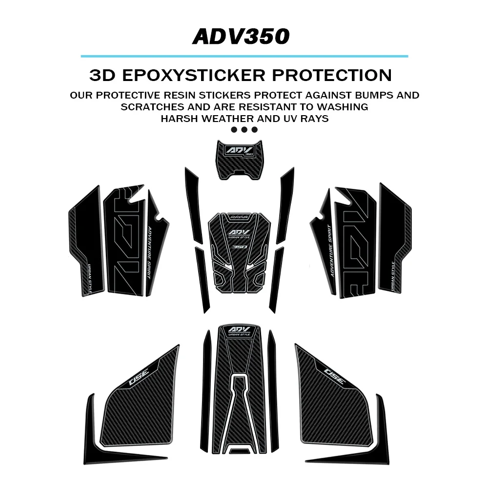 Stickers 3D Protection Door Tank Compatible With For ADV 350 Tank pad adv350 2022-2025 accessories