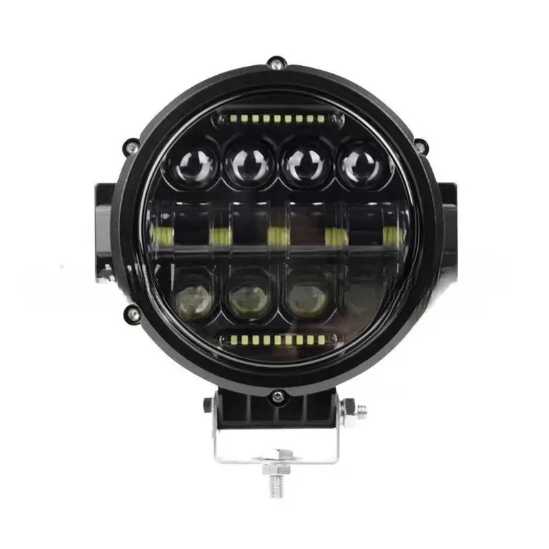 

7-дюймовый круглый светодиодный светильник, супер яркий внедорожный светодиодный рабочий светильник, регулируемый монтажный кронштейн, дневные ходовые огни