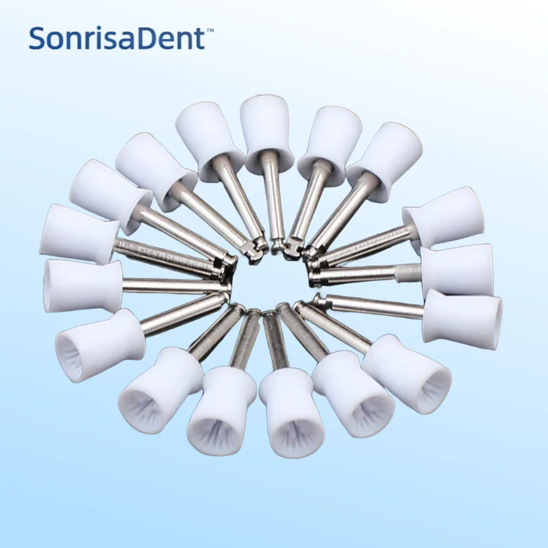 100pcs/box dental treatment brush prevention brush polishing polisher disposable pointed cup head brush head dental
