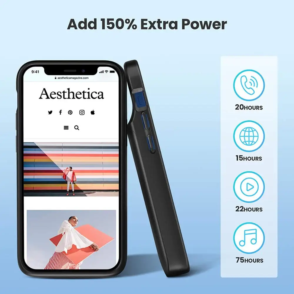 NEWDERY 4700mAh Battery Case for iPhone 12 Mini Portable Rechargeable Battery Pack for iPhone 13 Mini Battery Power Case