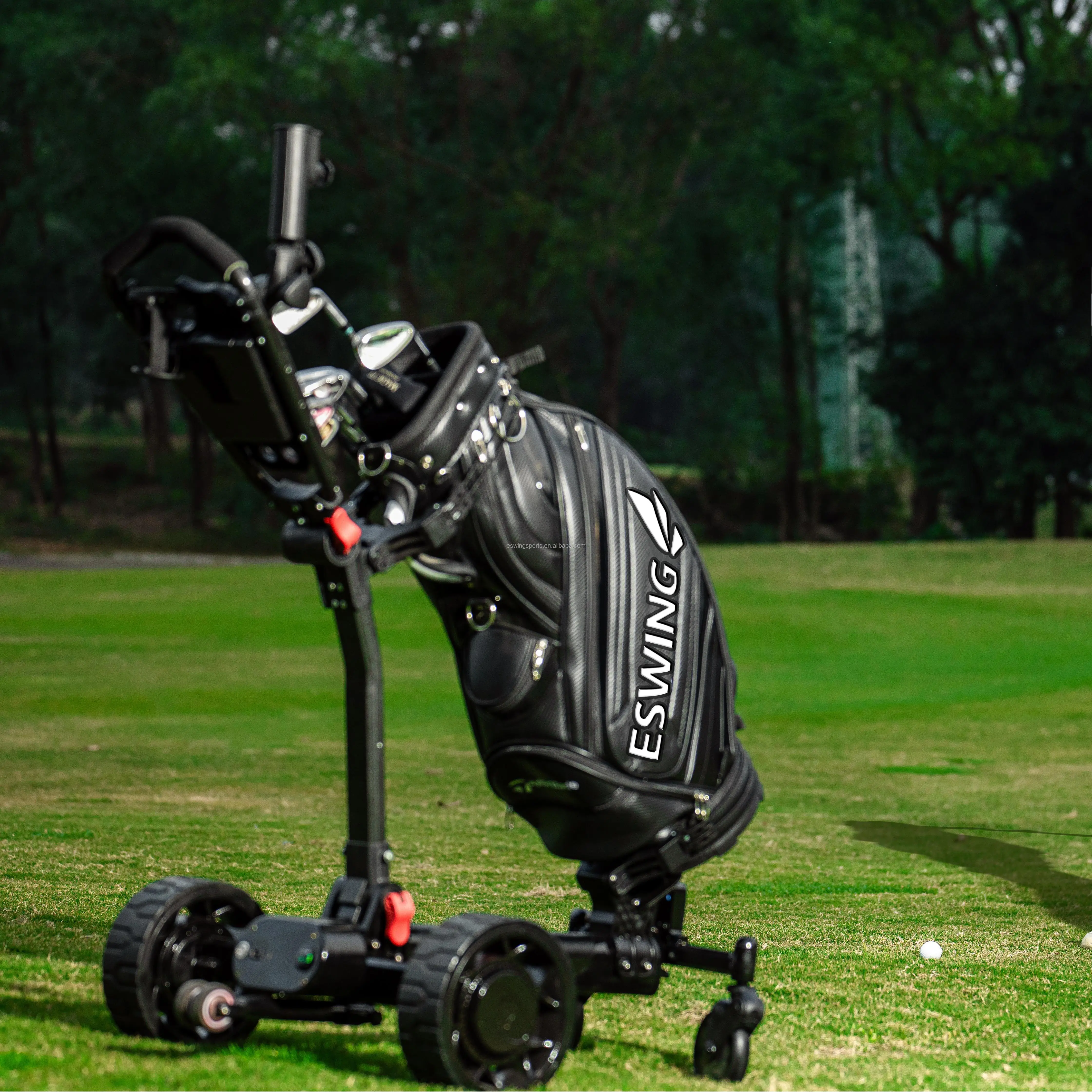 Australia Top Sale 4 Wheel Light Weight Push Carts Aluminum Alloy Frame Electric Golf Trolley with Remote Control Vehicle