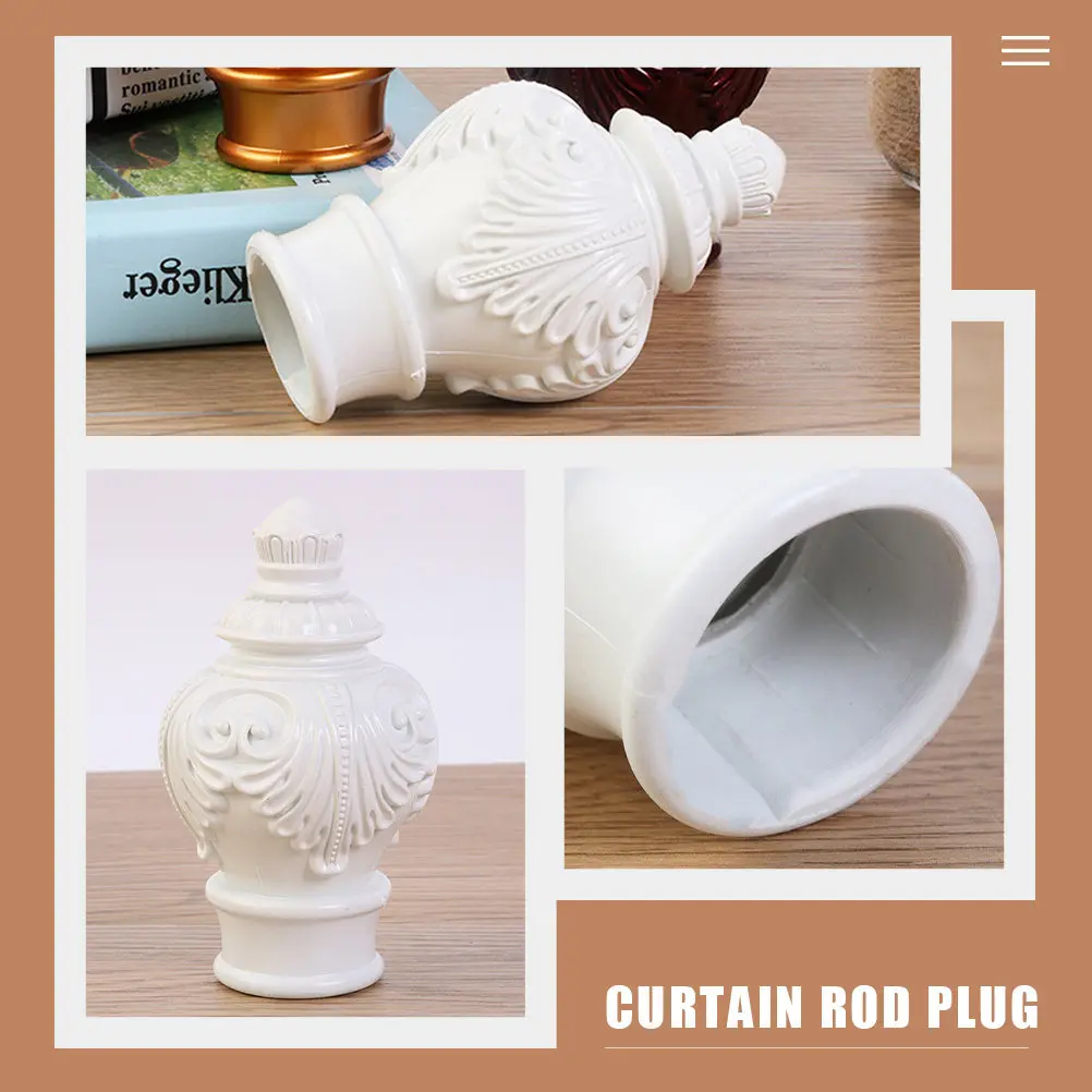 10Pcs Curtain Rod End Caps Decorative Finials for Window Curtains Metal Pole Replacement Drapery Accessories Curtain Rod Plug