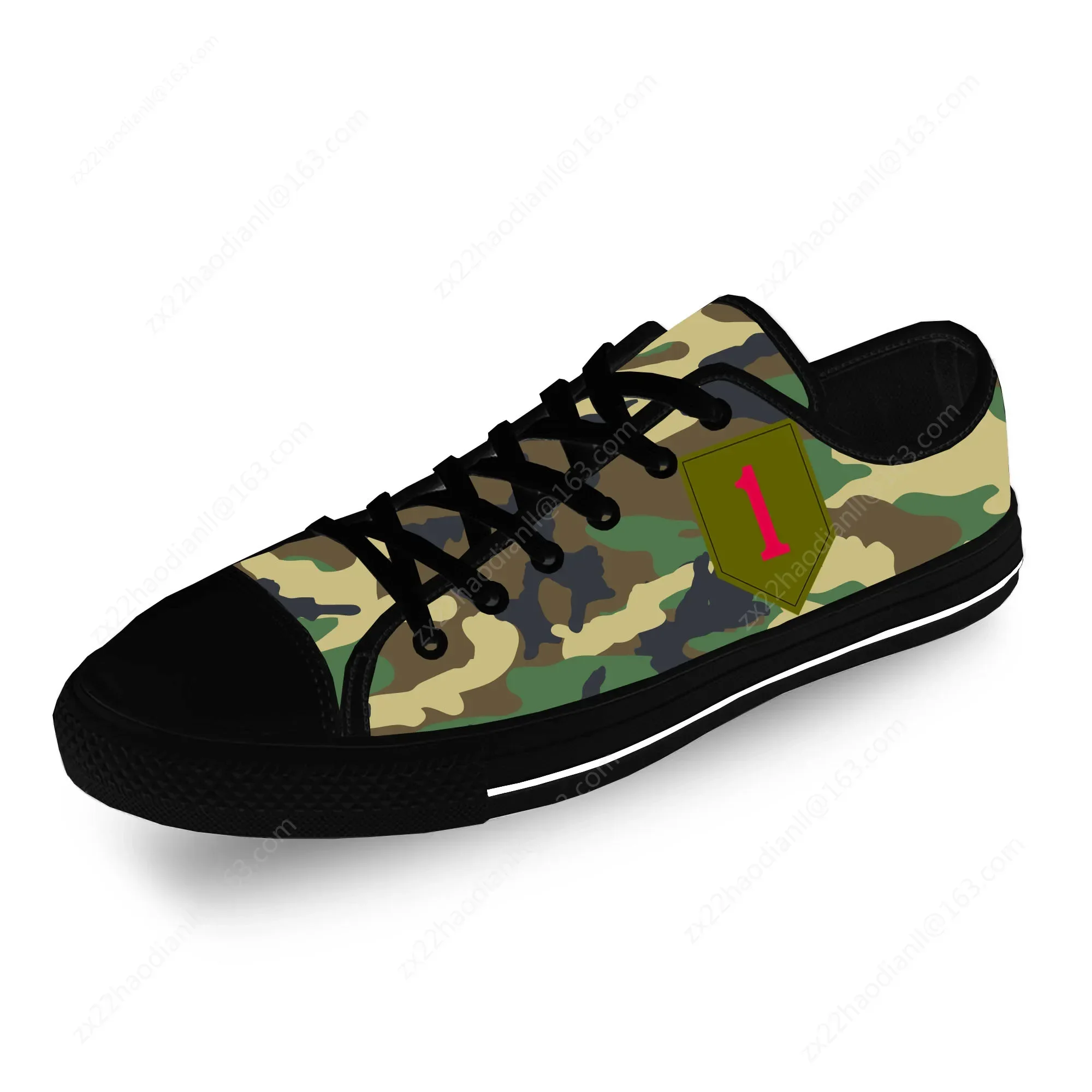 1ST Infantry Division Low Top Sneakers Mens Womens Teenager Casual Shoes Canvas Running Shoes 3D Print Lightweight Shoe