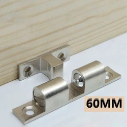 60mm Length Pure Copper Double Spring Steel Ball Catch Latch For Furniture Cupboard Cabinet Door Adjustable Closet Tension Latch