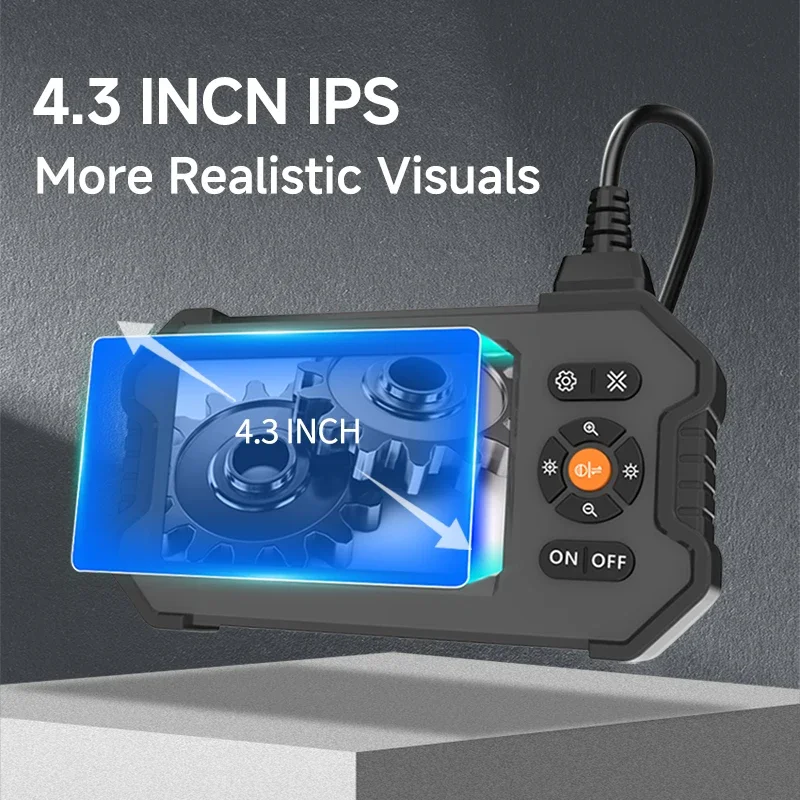 

--для Dearsee 4,3-дюймовый IPS 8,5 мм эндоскоп с одной камерой и 8 светодиодами HD 1080P полужесткая эндоскопическая инспекционная камера