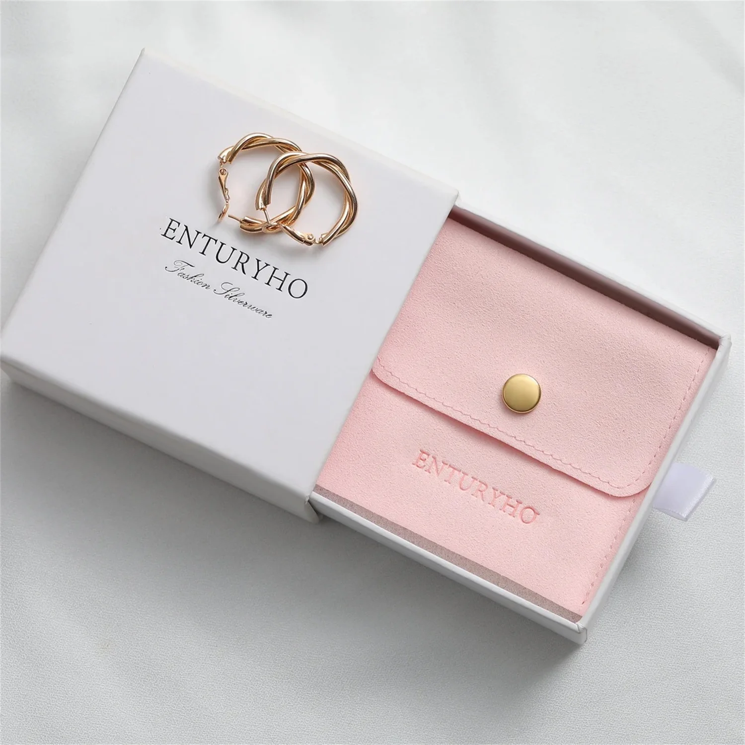 

50 pink personalized jewelry packaging bags with customized logo fashion with buttons microfiber jewelry bags