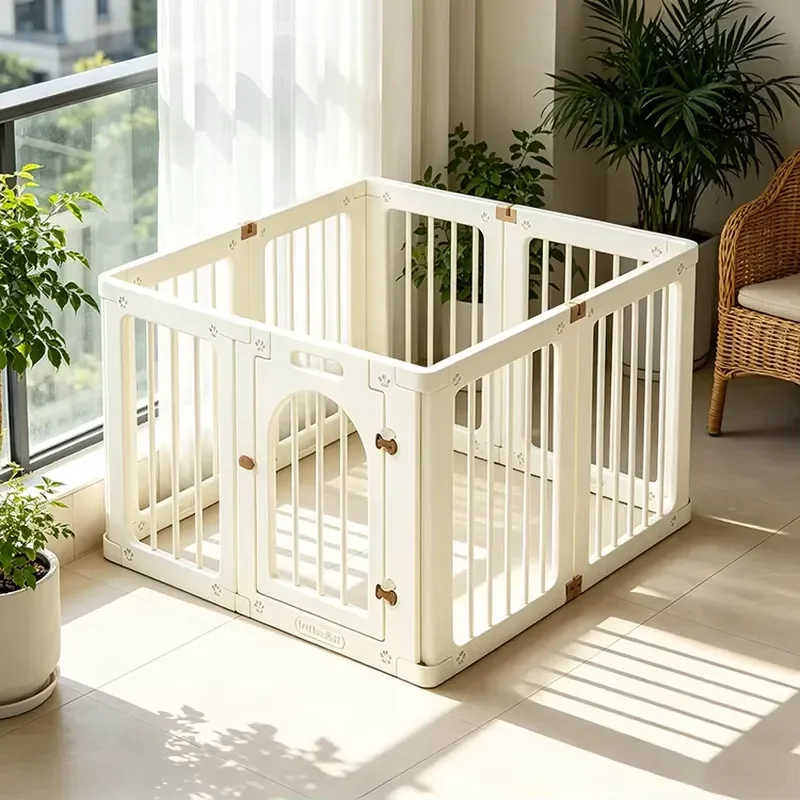 Durable Stainless Steel Dog Fence Square Metal Pet Barrier Eco Friendly Indoor Outdoor Home Safety Gate for Small Medium