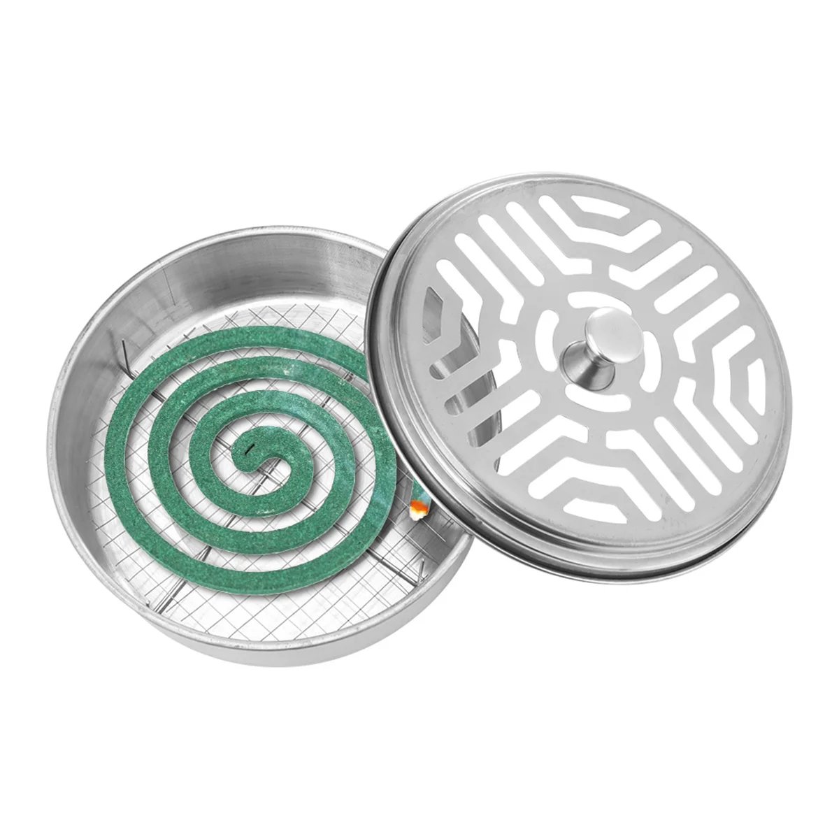 

2Pcs Stainless Steel Stand Dual Layer Incense Holder 14.5cm Top Diameter Aroma Burner Home Decor Essential