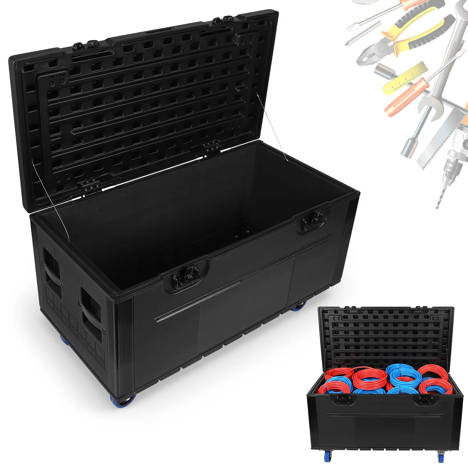 

Universal Utility Flight Case with Handle and Wheels Flight Road Travel Case for Audio-Visual Gear DJ Equipment Tools