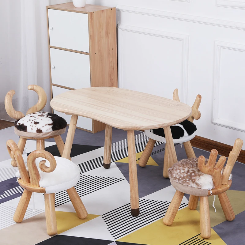 zq Creative Children 'S Princess Room Animal Table And Chair Model Room Removable And Washable Nordic Decoration Fun Stool