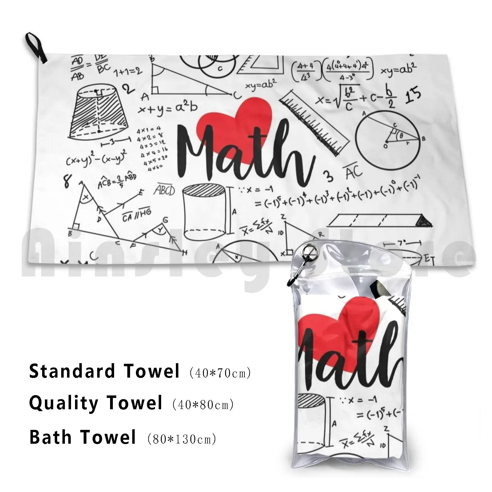 I Love Math Custom Towel Bath Towel I Love Math Math Mathematics Science Teacher Pi Day Pi Maths Humor