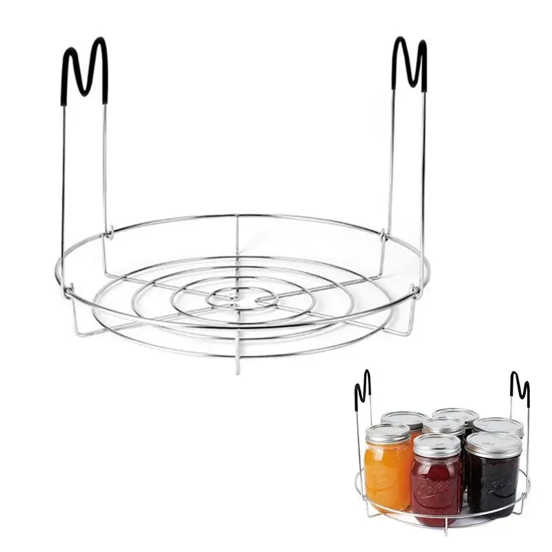 Silver Stainless Steel Canning Rack Household Canning Rack Stable High Quality Seasoning Bottle Holder Storage Rack With Handle