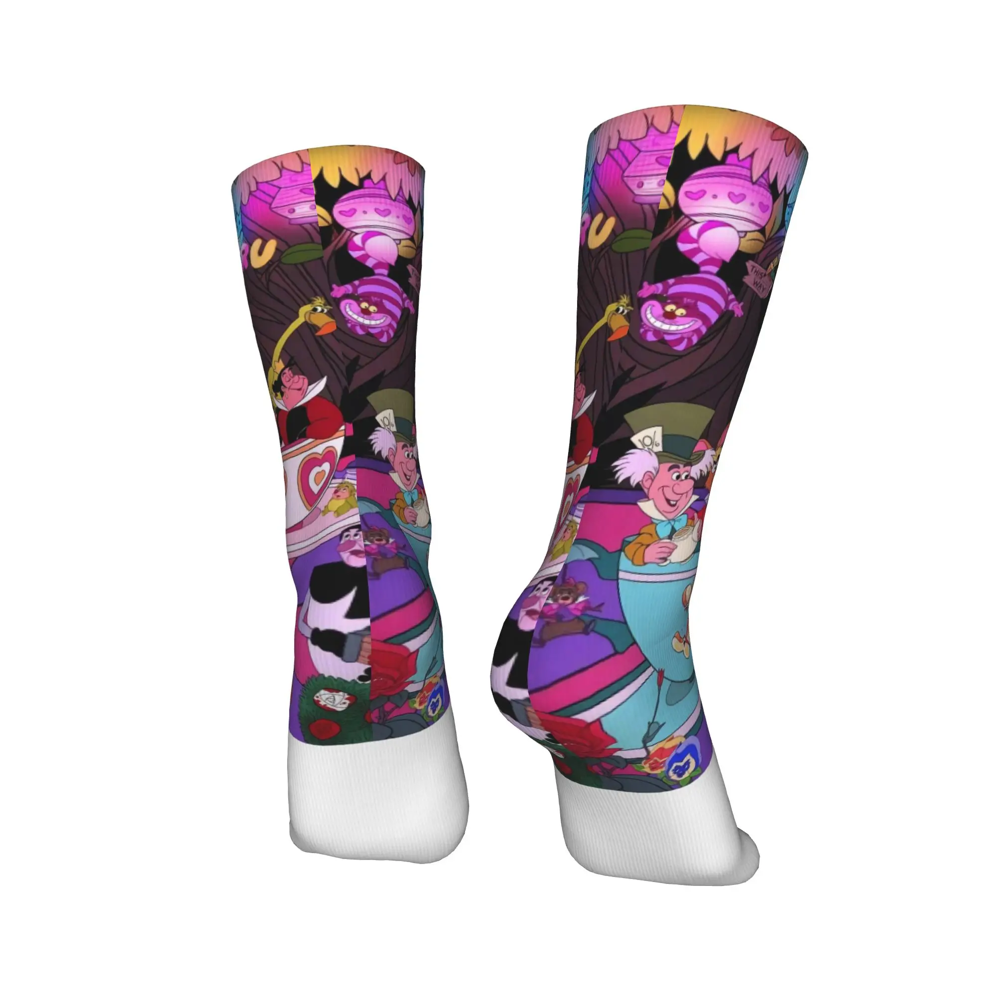 جوارب أليس في بلاد العجائب جوارب مضحكة جرافيك جوارب شتوية مضادة للانزلاق للبالغين والرجال جوارب عالية الجودة للتسلق