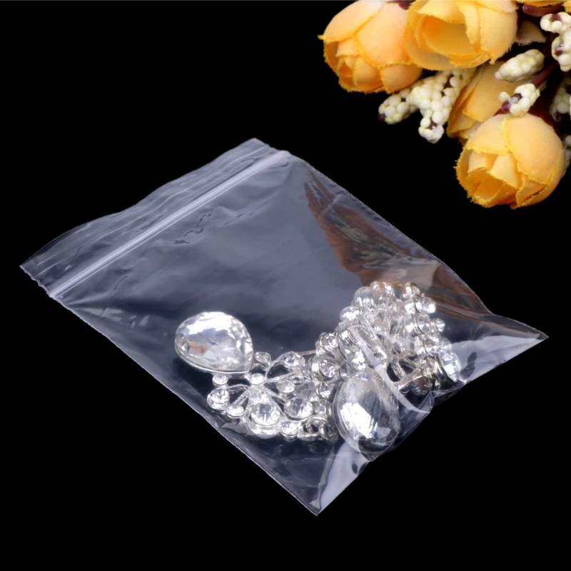 100 Pcs Clear Packaging Bags Self Sealing Bags Transparent Jewelry Bags for Jewelry Beads Screws Tiny Items