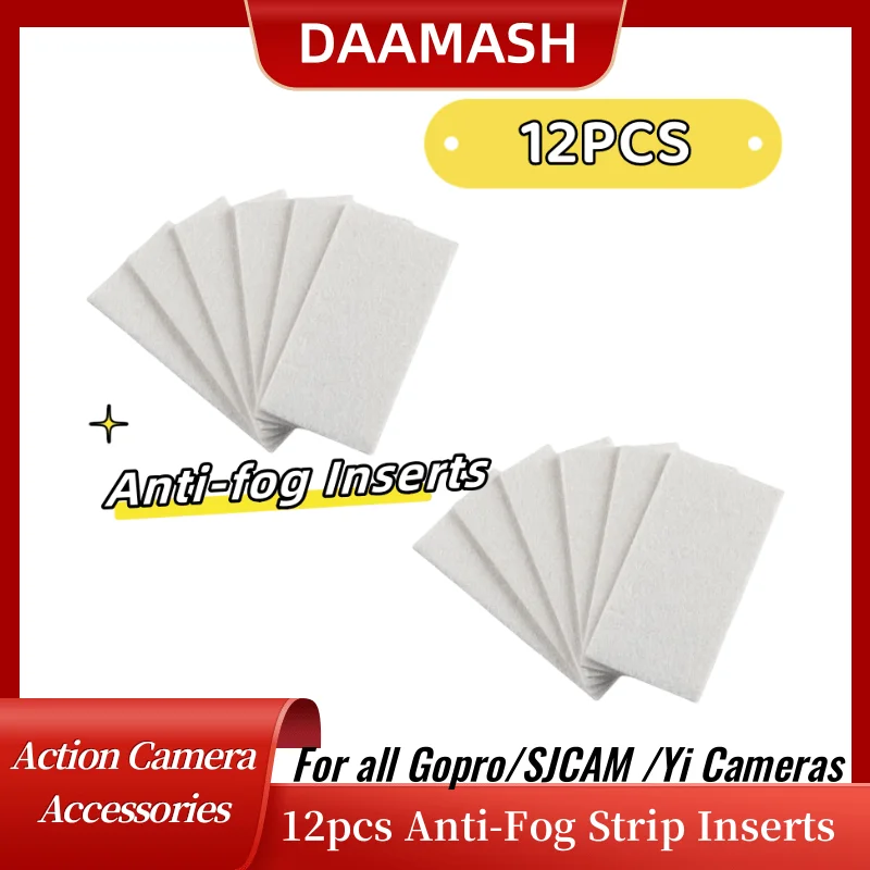 12pcs/Set Antifogging AntiFog Strip Inserts for GoPro Hero8 7 6 5 4 3 3 2 SJ4000 Yi 2 4K 4 K Session Anti Fog
