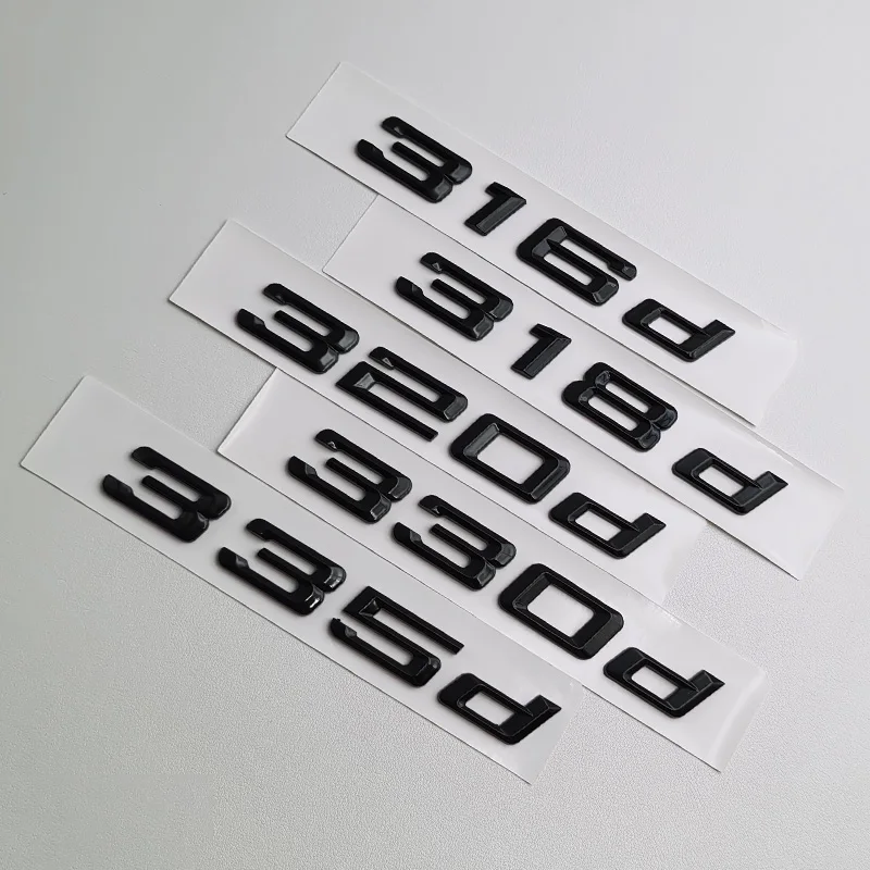 

3D ABS Black Logo 318d 316d 325d 330d 335d 320d Emblem Letters Sticker Car Trunk Badge Decals