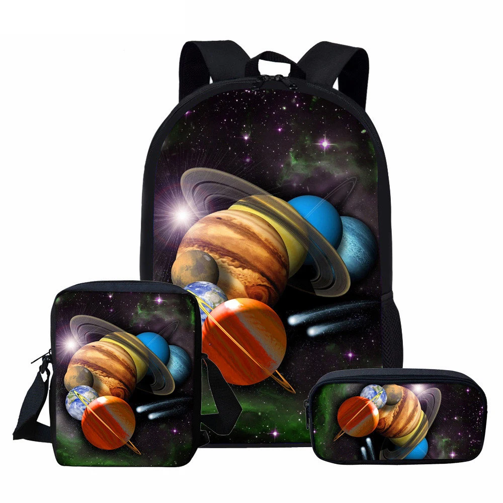 Space Backpack Set Customized Toddler Cartoon Children Animal Solar System T-rex School Bags Accessory Kids Boys Girls Mochila