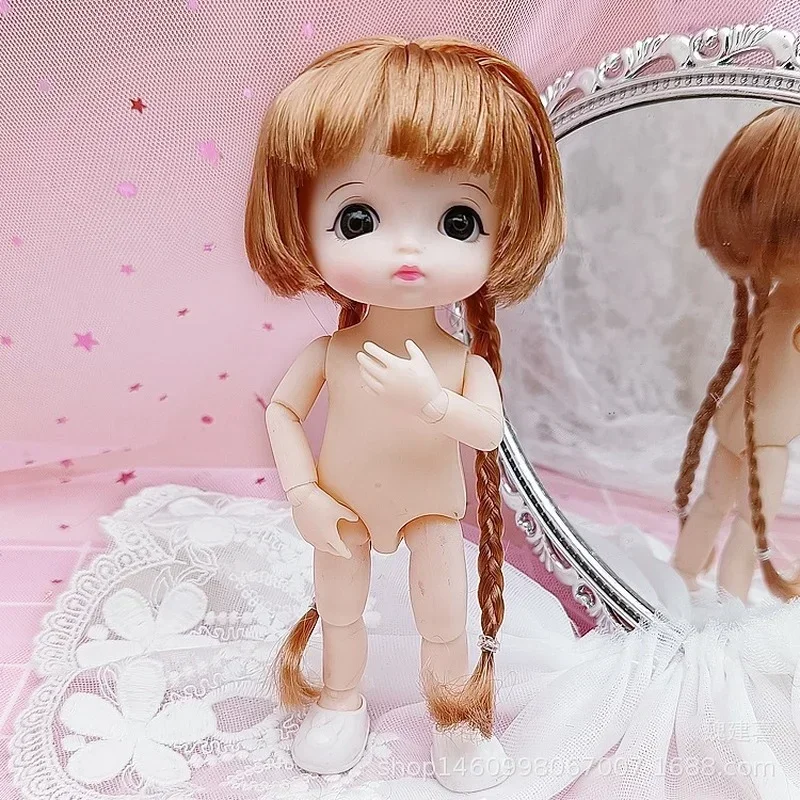 16cm bjd Puppe 13 verbunden mehrfarbige Frisuren niedliches Gesicht mit Schuhen für Mädchen Spielzeug nackte Körper Mode Geschenk