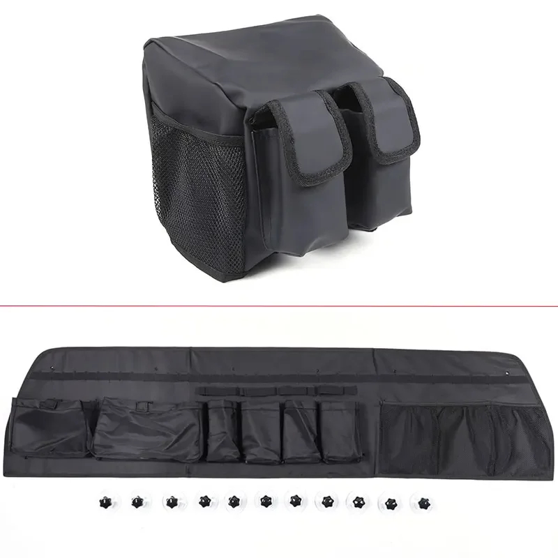 For Toyota Tundra 2022-2024 Black Car Seat Headrest Storage Bag Trunk Window Hanging Bag Organizer Car Modification Accessories