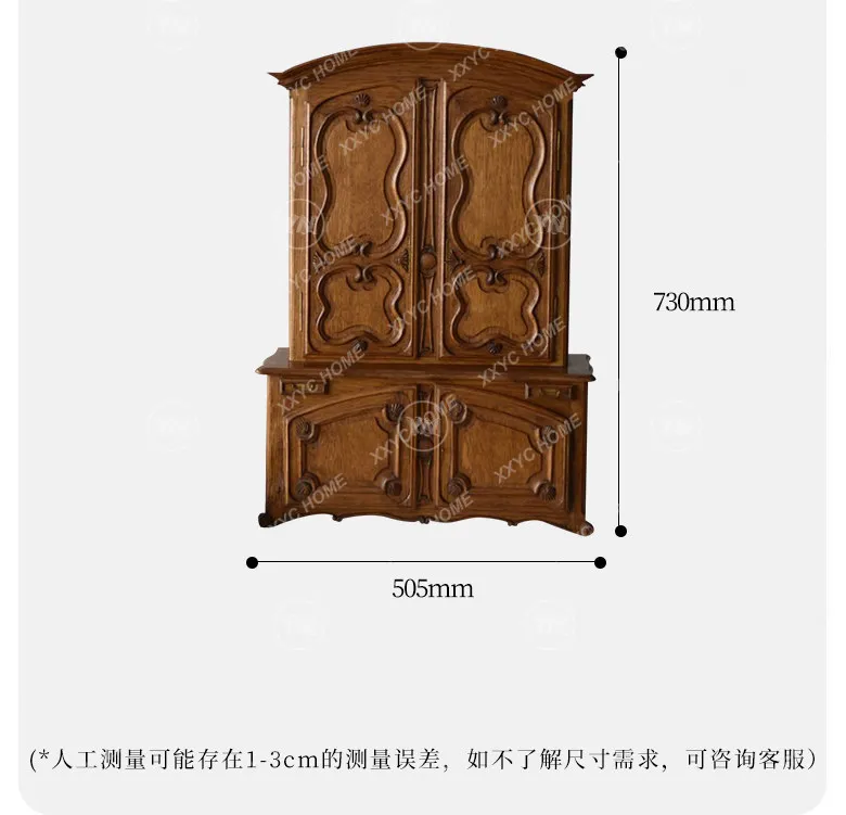 

AA retro solid wood dining side cabinet, living room retro tea cabinet can be customized