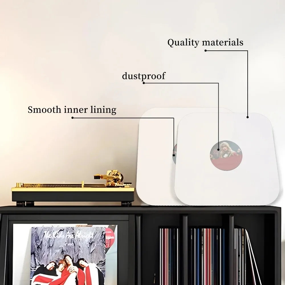 7/10/12 Inch Vinyl Record Sleeves Round Corner Center Hole LP Inner Sleeves with Poly-lined Anti-static Kraft Paper Bags