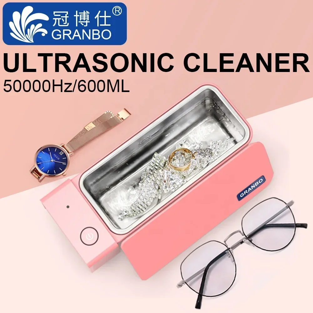 Plastic ABS 600ml Digital Mini Jewelry Glasses Watches Household Portable Cleaning Ultrasonic cleaner