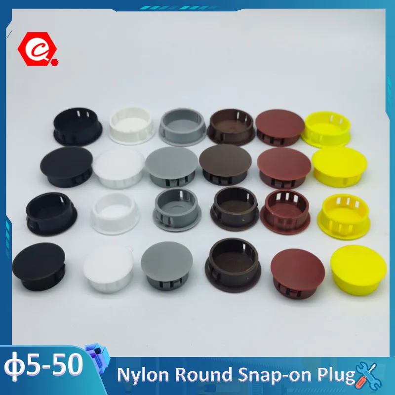 5/10Pcs Plastic/Nylon Round Snap-on Plug Hole Cover Furniture Panel Reserved Hole Caps Plug Dia5-50mm