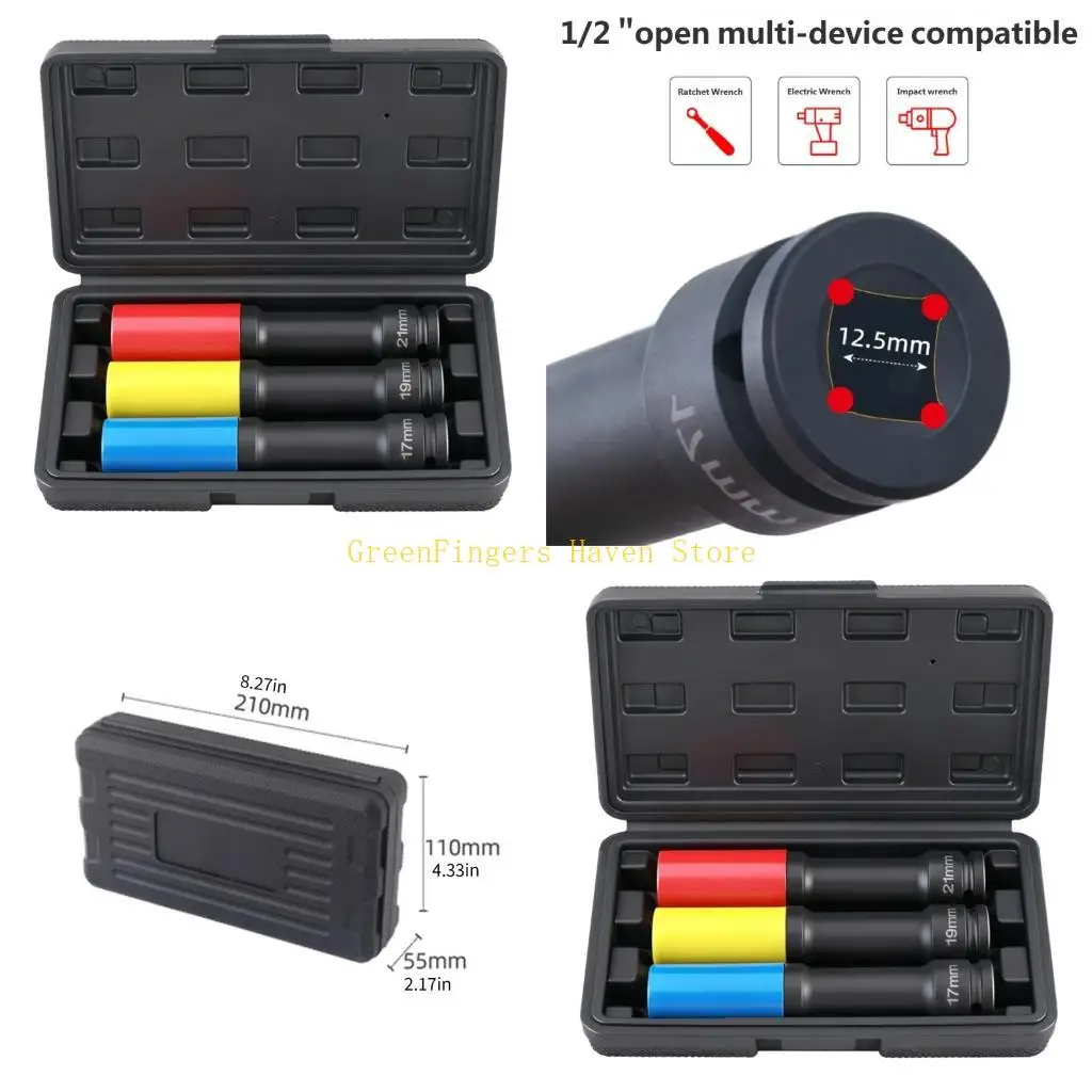 

F68D Профессиональный набор головок с приводом 1/2 дюйма с шестиугольным закругленным углом для автомобильных ударных и работой