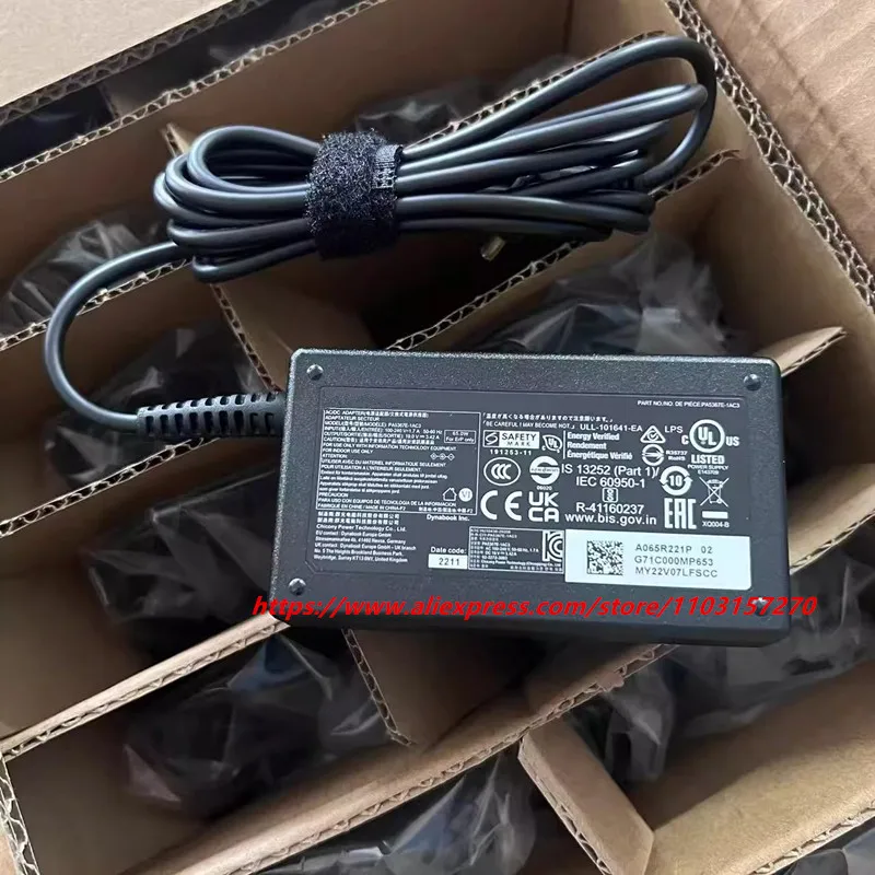 Genuine PA5367E-1AC3 PA5367U-1ACA AC Adapter 19V 3.42A 65W A065R220P for Dynabook SATELLITE PRO L40-G Power Adapter 3.5x1.35mm