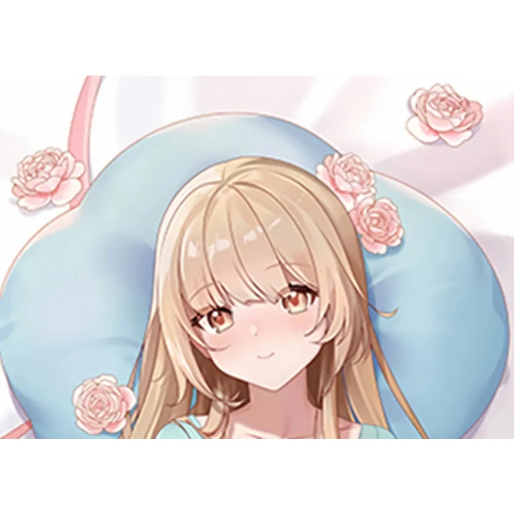 Sweet Blonde Anime Girl Dakimakura Body Pillow Cover Double‑Sided Art Print For Mahiru Shiina