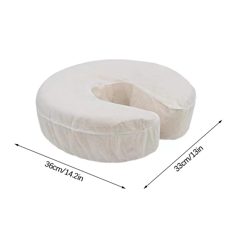 50 個/パック ヘッドレストカバー フィットタイプ 使い捨て マッサージ フェイスレスト クレードルカバー ホワイトカラー U 字型枕カバー 弾性不織布