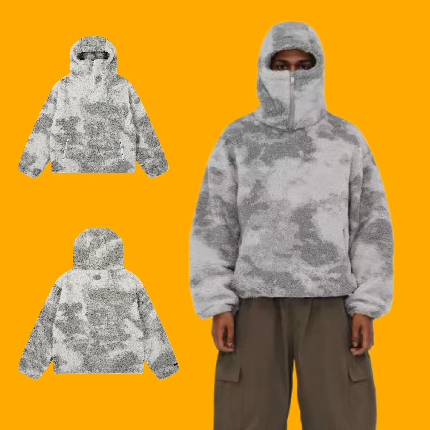 

Мужская толстовка свободного кроя с эффектом тай-дай и камуфляжным принтом, повседневная, удобная, с длинными рукавами, молодежная, модная, уличная одежда, теплая зимняя толстовка