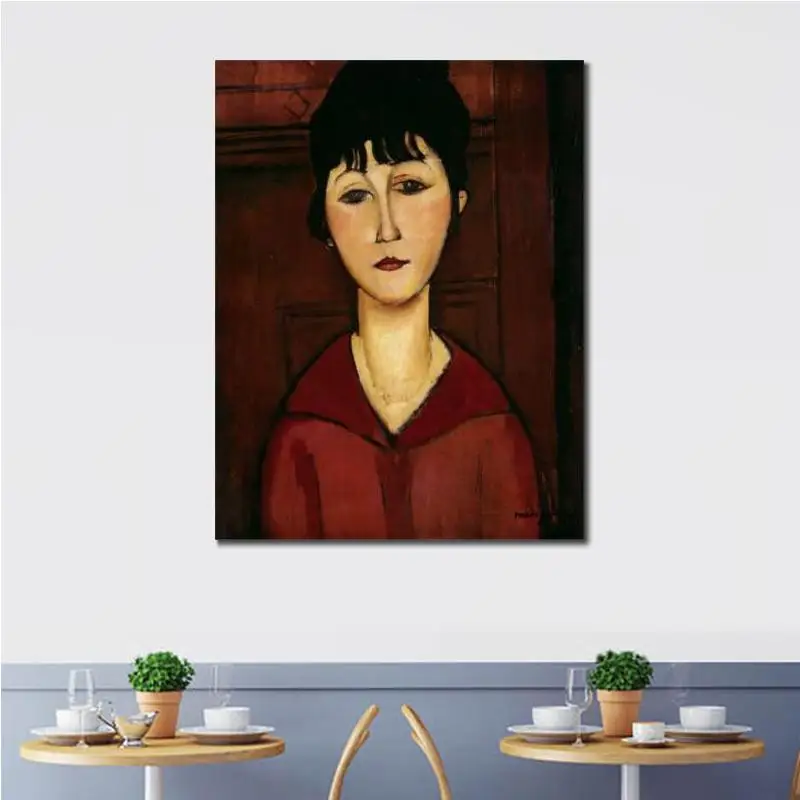 

Painting Portraits Head of A Young Girl Amedeo Modigliani Women Artist Hand Painted High Quality