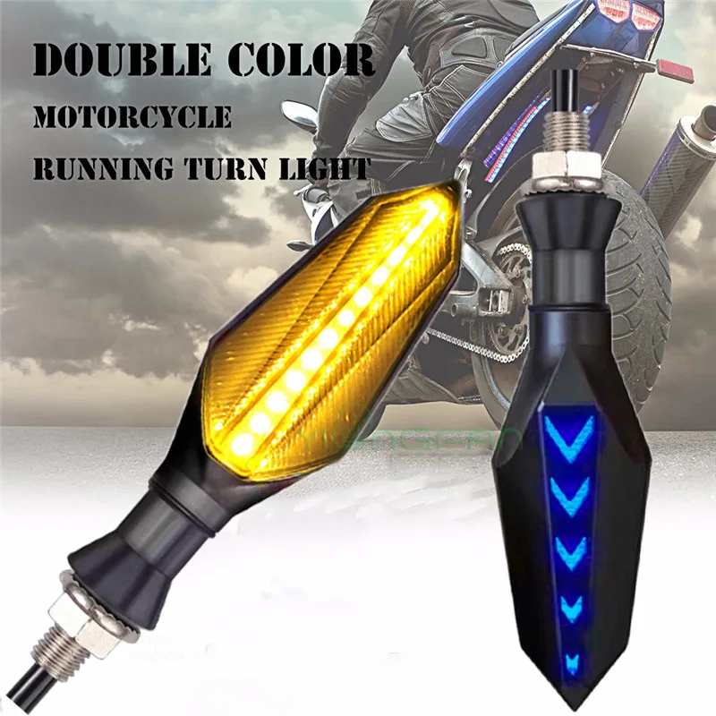 2Pcs Motorcycle Turn Signal Light Amber Blinker Indicator Waterproof Moto Scooter Warning Rear Tail Lights Running Lamp Lighting