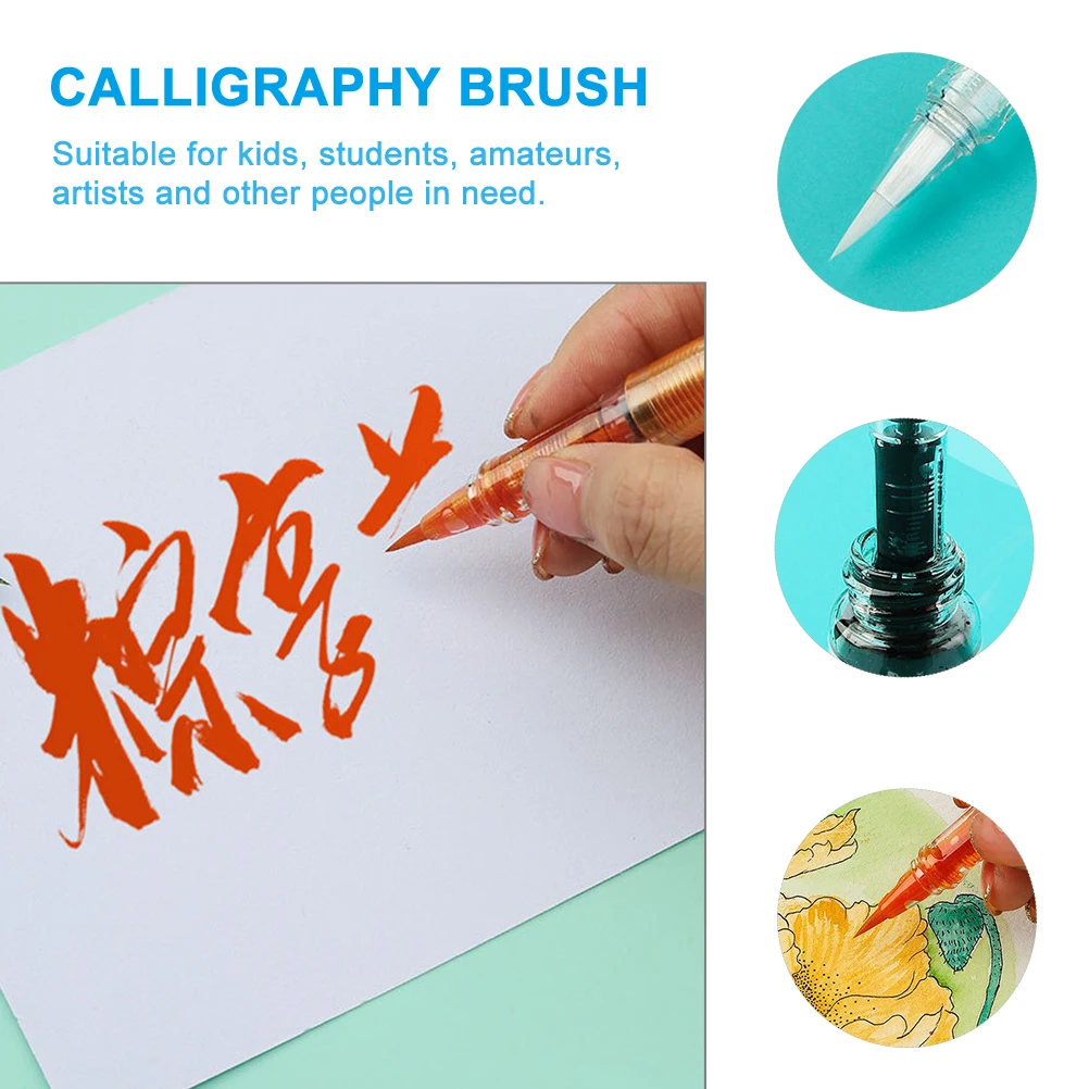 

5 Pcs Calligraphy Pens Soft-headed Coloured Lettering Brush Writing Quick Dry Ink Travel