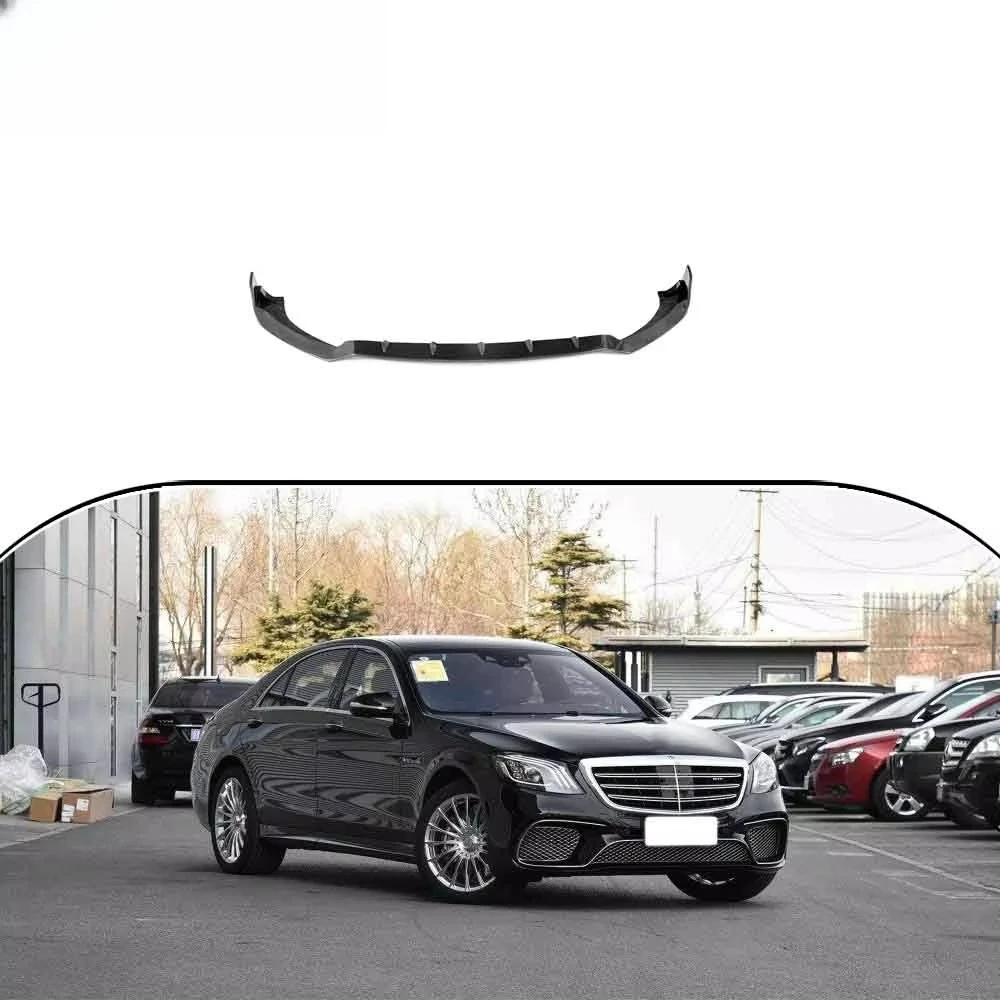 Product Customization Carbon Fiber Front Bumper Lip forMercedesBenz S-class W222 AMG S63 S65 2018 Body Kit carbon black