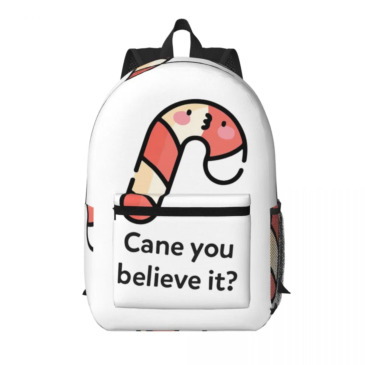 Candy Cane Student Backpack School Bag Hiking Travel Daypack for Boys Girls Bookbag Shoulder Bags