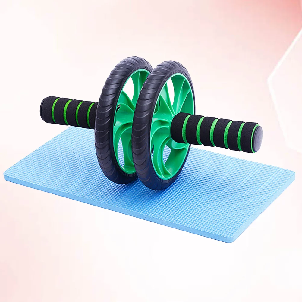 

Abdominal Muscle Wheel 14 Inch Mute Belly Roller with Automatic Spring Back Two Wheels Fitness Roller Kneeling Pad Fitness