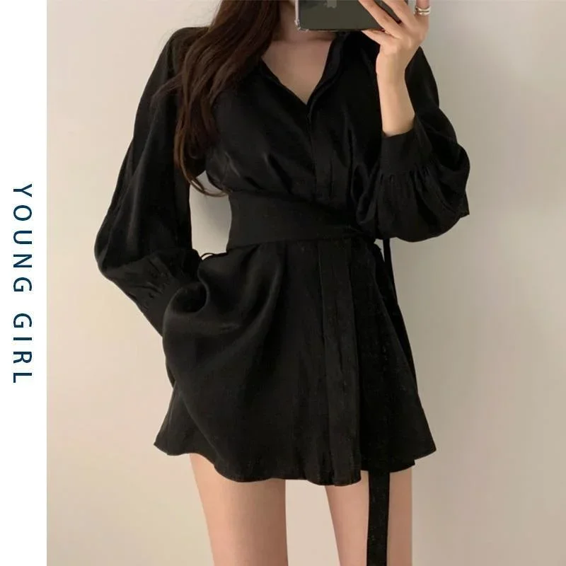 Sleeve Shirt Shorts Two-piece Women Long Waist Shirt Women\'s Design of Vintage Clothes for Women Tops Shirts Blouses