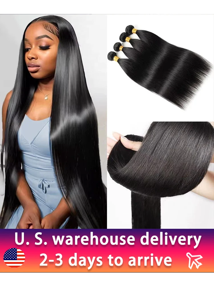 30 32 inch Bone Straight Haarbundels Braziliaans Maagdelijk Ruw Haar Bundels Onbewerkte Haar Extensions Bundels - afbeelding 2