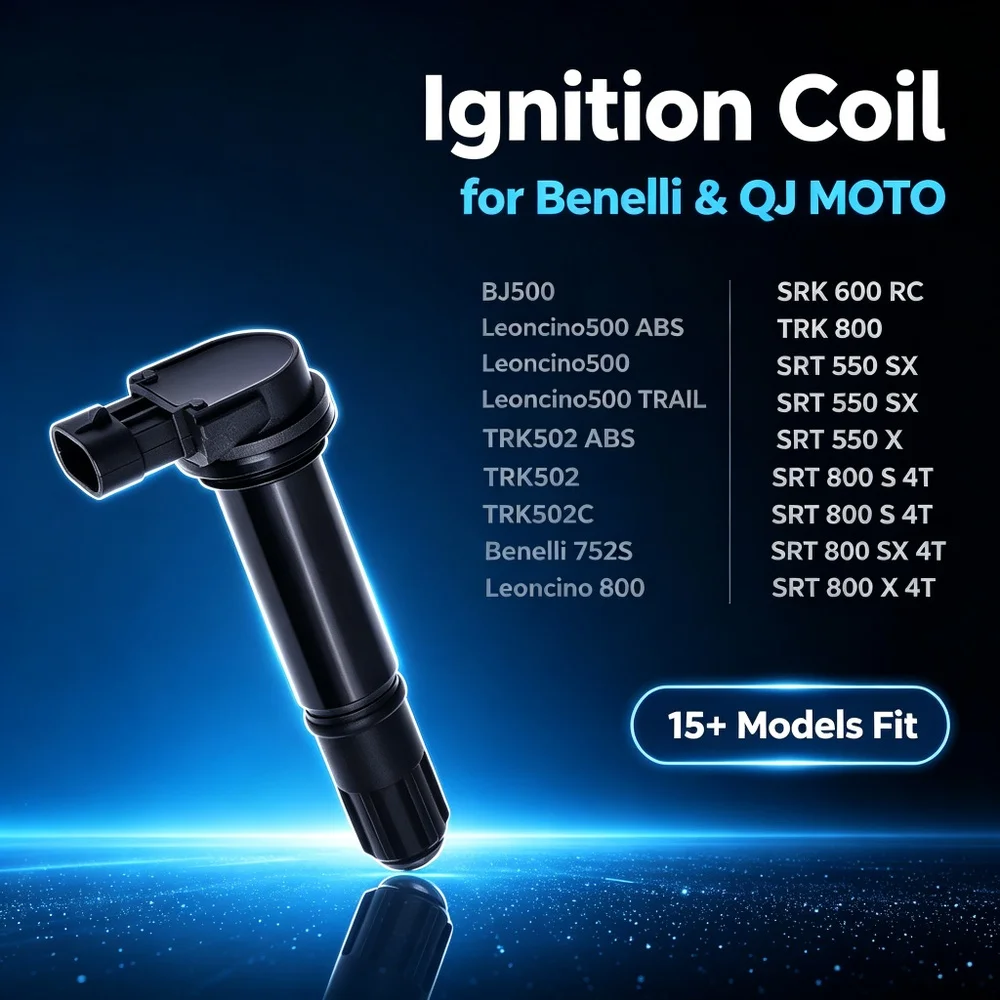Ignition Coil Stick for Benelli Leoncino 500 800 TRK502 752S QJ SRK600 SRT800 | Integrated Spark Plug Cap Boot | Replaces 96200P