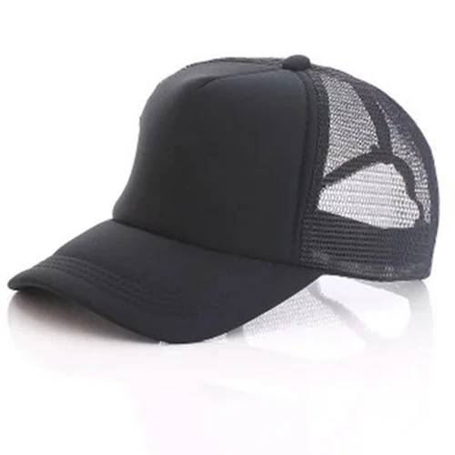 Imagen 2 del producto Gorra de béisbol con logotipo personalizado para adultos y niños, sombrero de camionero de poliéster, malla en blanco, 46 colores