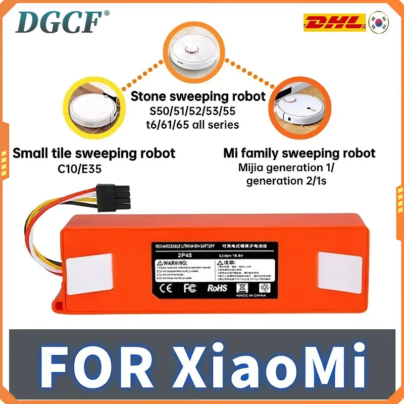 

For Xiaomi Replacing the original battery with BRR-2P4S-5200D pouring 1S 1ST Roborock SDJQR01RR suction robot 6800mAh/9800m
