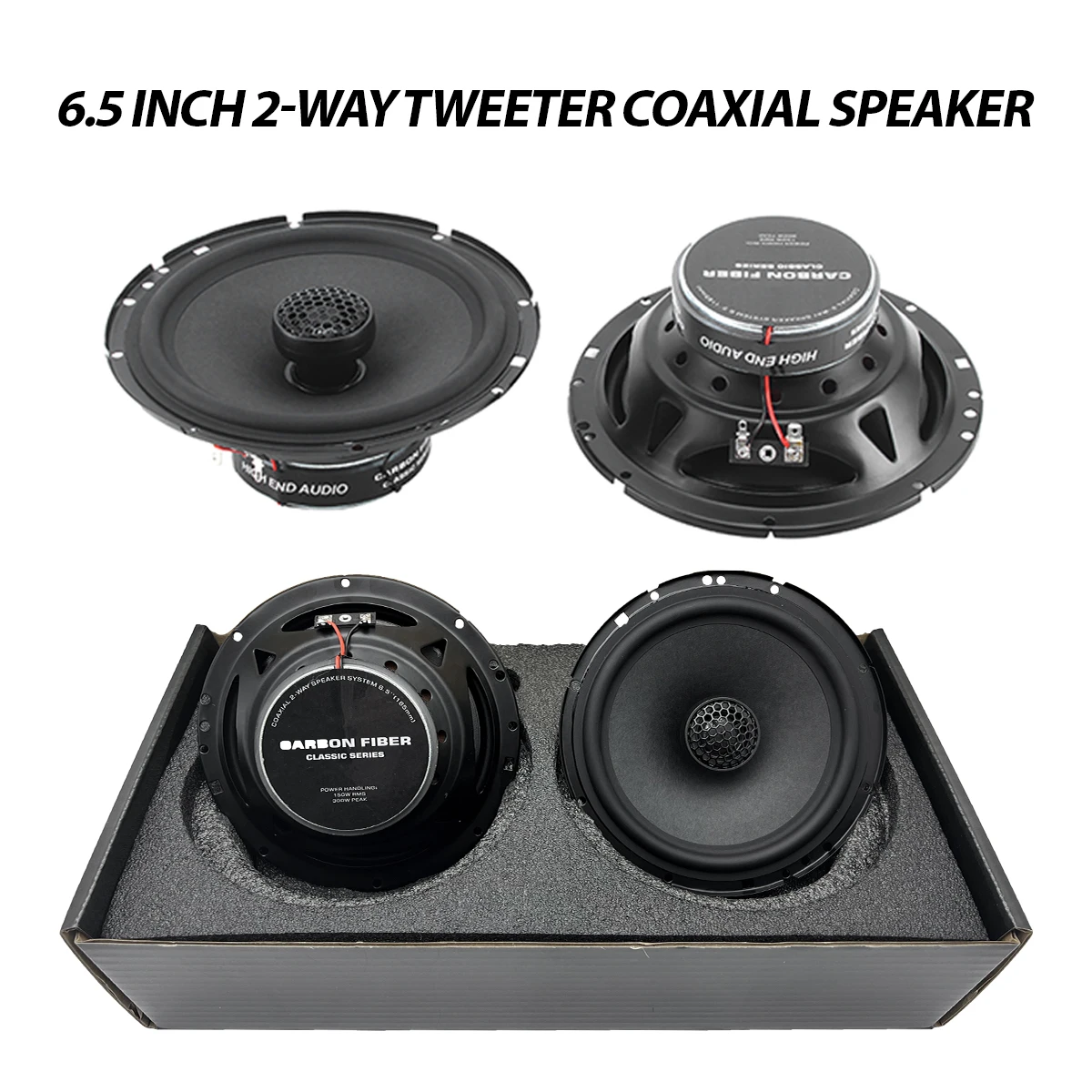 

2-way Car Coaxial Stereo Speaker Best 6.5 Inch Car Audio Speaker with ABS Tweeter（1 pair of speaker）