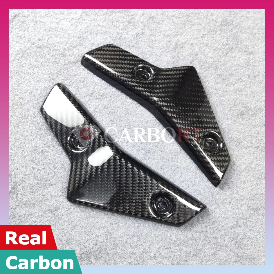 For Triumph Street Triple 765 R RS Carbon Fiber Radiator Panel Tank Cover Side Fairing Cowl 2019 2020 2021 2022 Guard Protection