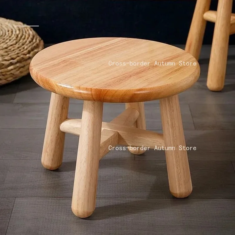 Solid Wood Small Round Stool Multi-Functional Furniture Bedroom Decorative Living Room Low Stools Flower Pot Stand