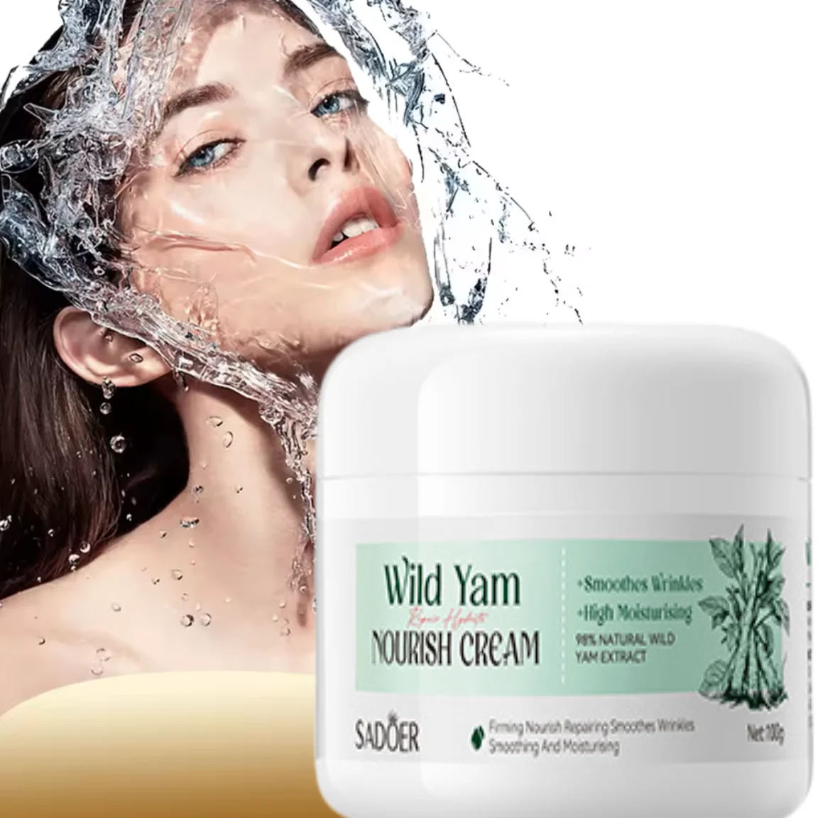 100g Krem Regenerujący z Yamem, Odżywczy, Przeciwzmarszczkowy, Liftingujący, Ujędrniający, Redukujący Przebarwienia, Rozjaśniający, Nawilżający, Wygładzający, Delikatny do Skóry, Koreańska Pielęgnacja Twarzy