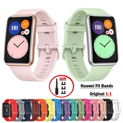 Correa de silicona para Huawei Watch FIT, accesorios de correa de reloj inteligente, pulsera deportiva de repuesto con herramienta, correa de reloj