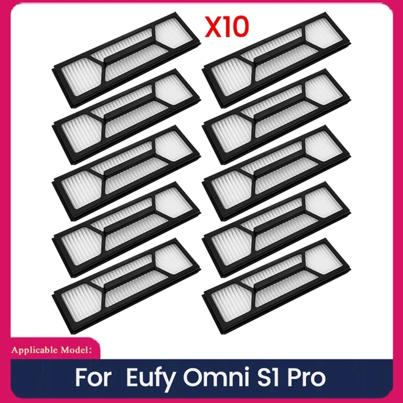 10 Buah Filter Hepa untuk Eufy Omni S1 Pro Robot Penyedot Debu Suku Cadang Pengganti Filter Dapat Dicuci